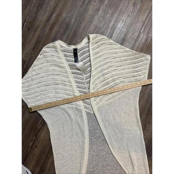 Chicos Beach Boho Quiet Luxury Minimalist Casual Crochet Linen Blend Kimono New - Picture 5 of 12